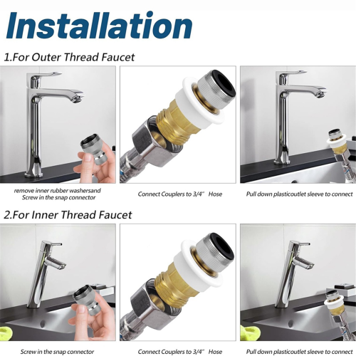 Dishwasher Snap Coupling Adapters, Faucet Adapter for Sink Faucet 1