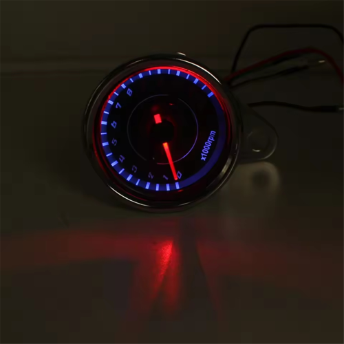 DC 12V Motorcycle Tachometer with Blue LED Backlight 1000RPM 2