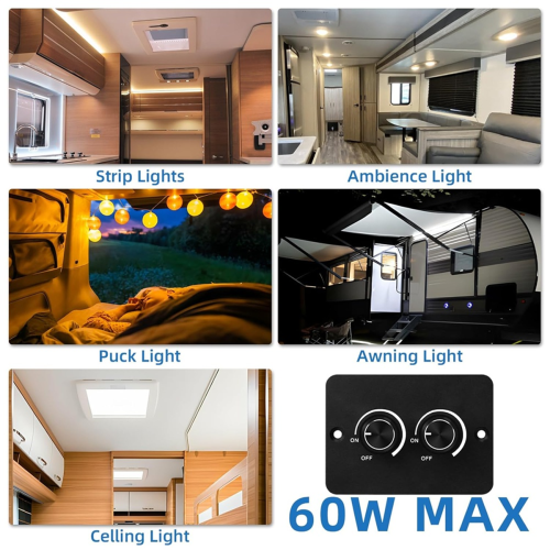 DC 12V RV LED-dimmer, 2-gångs PWM RV LED-dimmer 1