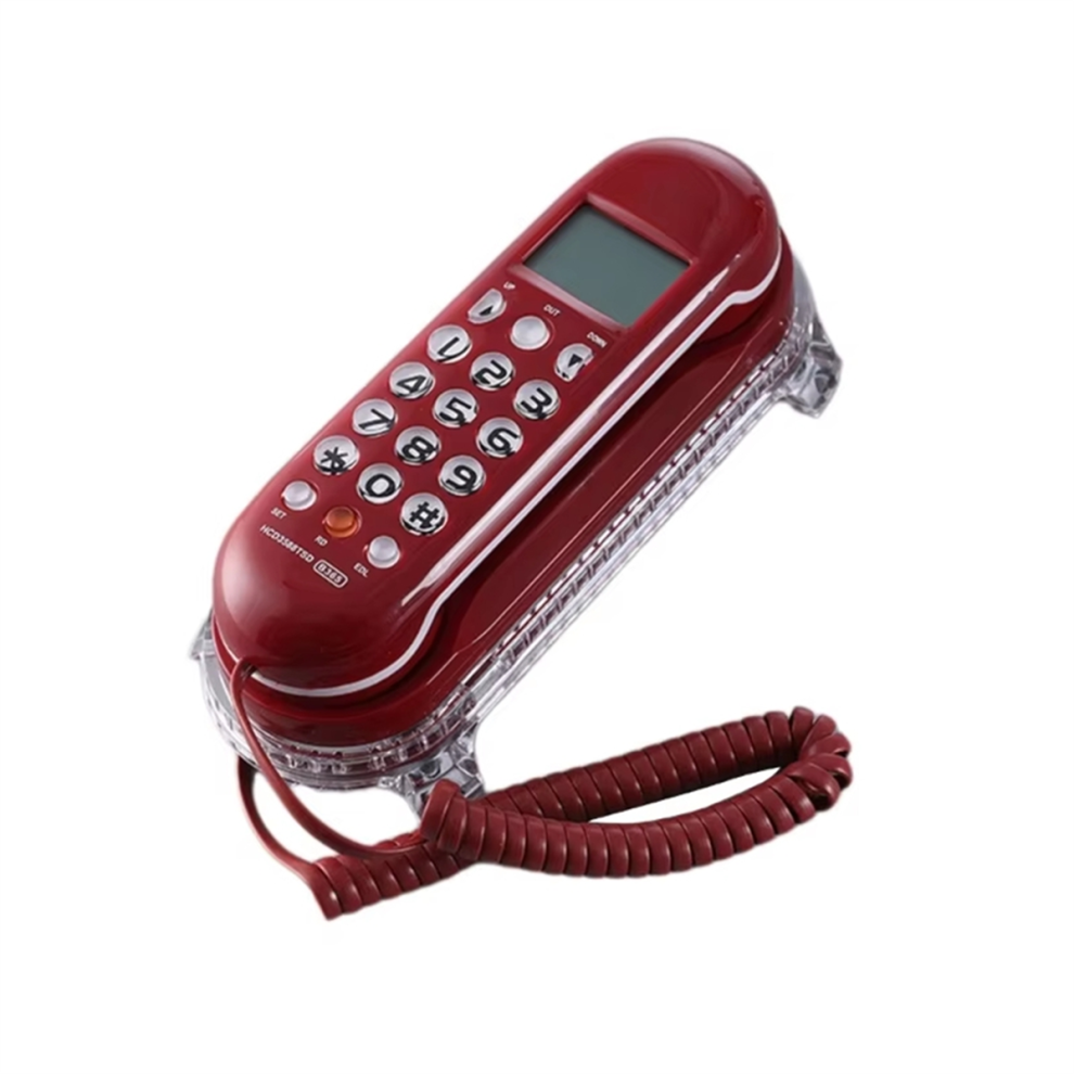 Photos - VoIP Phone Crystal Base Mini Telephone Fixed Landline Phone B365 Red