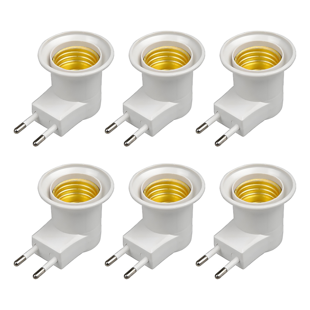 E27 Lamp Socket Adapter Socket Outlet Converter 6Pcs,Eu Plug 4853784390661