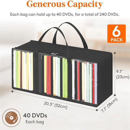Borse porta DVD, 6 pezzi, organizer per CD in plastica PVC trasparente 2