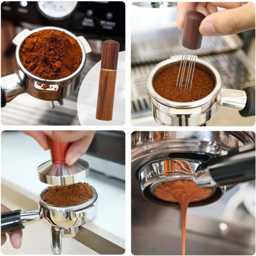 Espresso Coffee Stirrer Espresso Distribution Tool, Rosewood Color 2