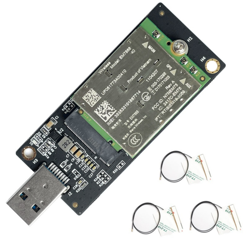 EM7565 4G LTE-modul + 3x4G-antenn + USB-adapter CAT-12 600Mbps