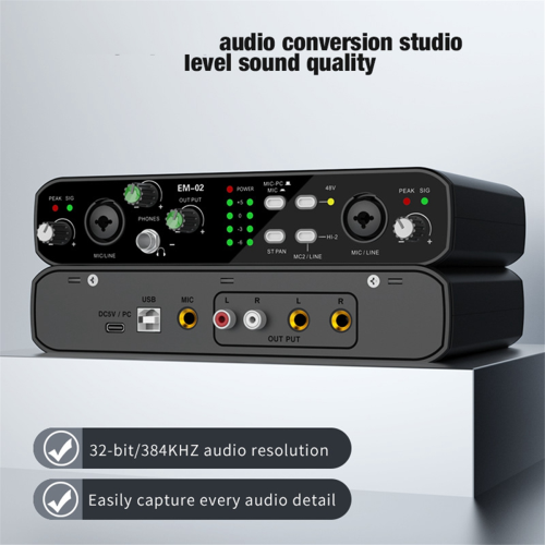 Mixer de placa de som externa USB para computador - Placa de som sem necessidade de drivers 2