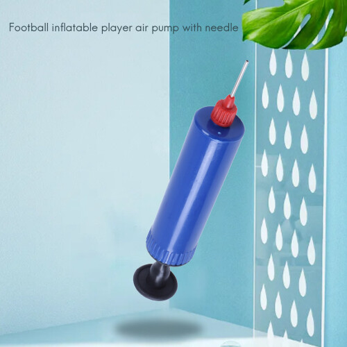 Pompa manuale per pallone da calcio gonfiabile con ago blu 1