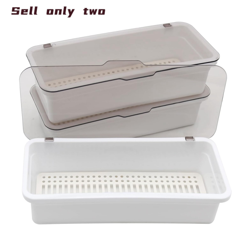 Flatware Tray, Utensil Storage with Lid Plastic Cutlery Tray, D 2
