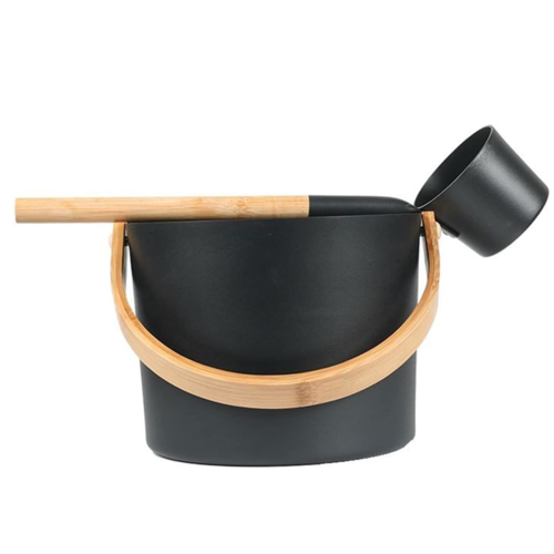 Finnischer Sauna-Aluminiumeimer, Set mit langstieligen Löffeln, Badezimmer 1