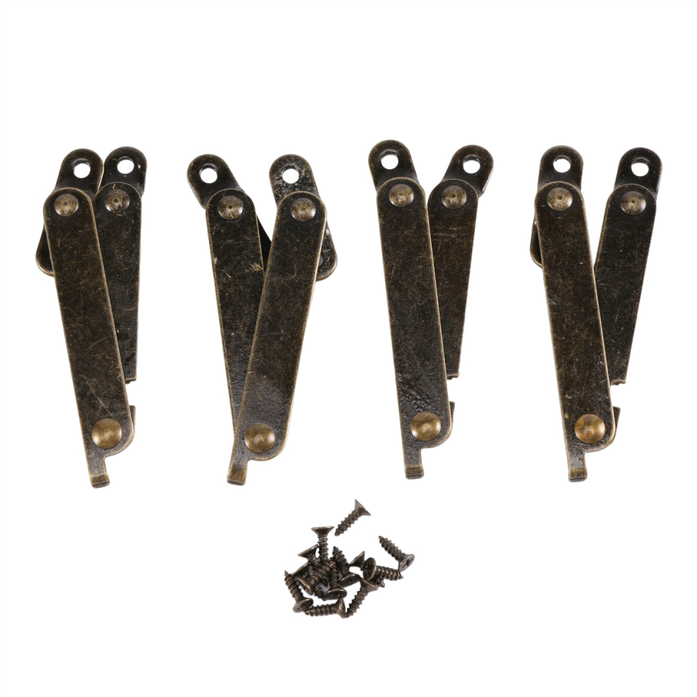 Furniture Box Rotatable Folding Lid Support Hinge Bronze Tone 4Pcs 4853464787323