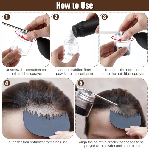 Haarvezelsprayfles, haarvezelsprayapplicator voor haar 1