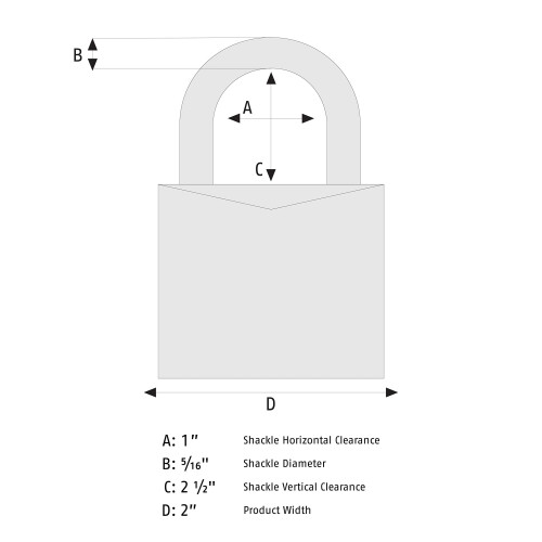 Abus ABUS 180/50 Solid Brass Combination Padlock, Long Stainless Steel Shackle (2-1/2") 1