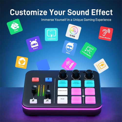 G1 NEO Gaming Audio Mixer, Aangepaste geluidseffecten RGB-streaming 1