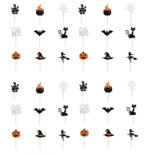 Toppers de cupcake com glitter para o tema de Halloween.
