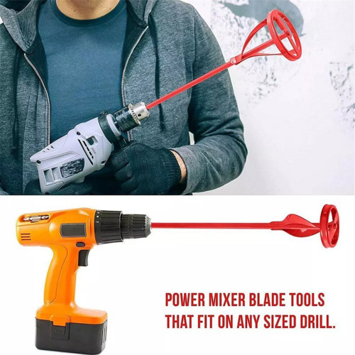 Hexagon Shaft Plaster Paint Mixing Paddle Rod Cement Grouting Tool 2
