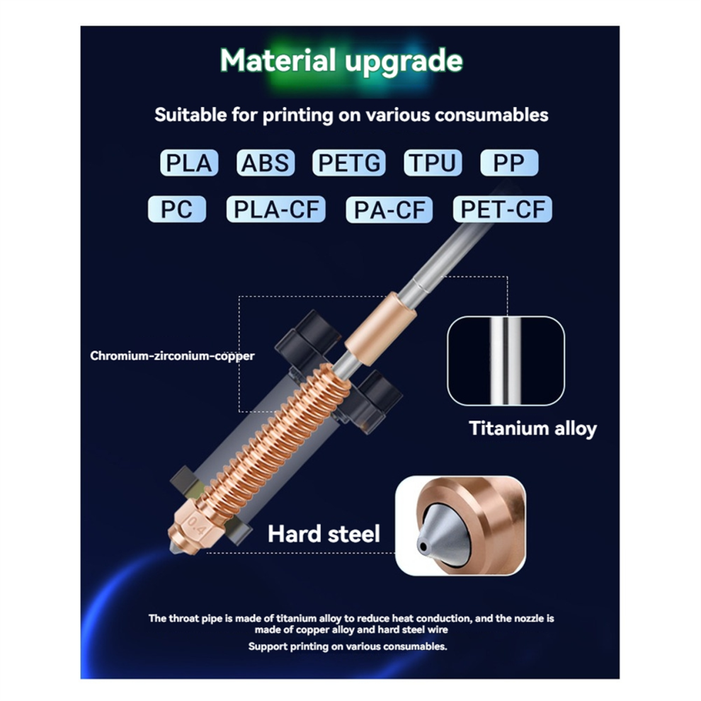 Hotend-Kit d'extrémité chaude d'impression assemblé, extrudeuse de tête pour Anycbic Kobra 3, Kobra 3 Chlor3D Prquinze  7