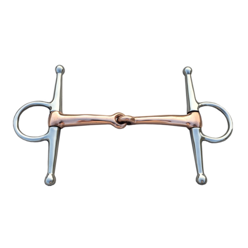 Conjunto de fivela de freio de cavalo com junta dupla e bocal de cobre de 135 mm