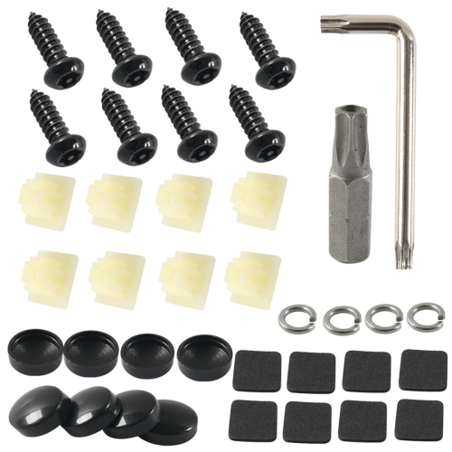 Kit de vis pour plaque d'immatriculation - Vis à pression pour cadre de plaque d'immatriculation