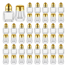 Mini-Salz- und Pfefferstreuer, durchsichtig, Gewürzstreuer, Gold