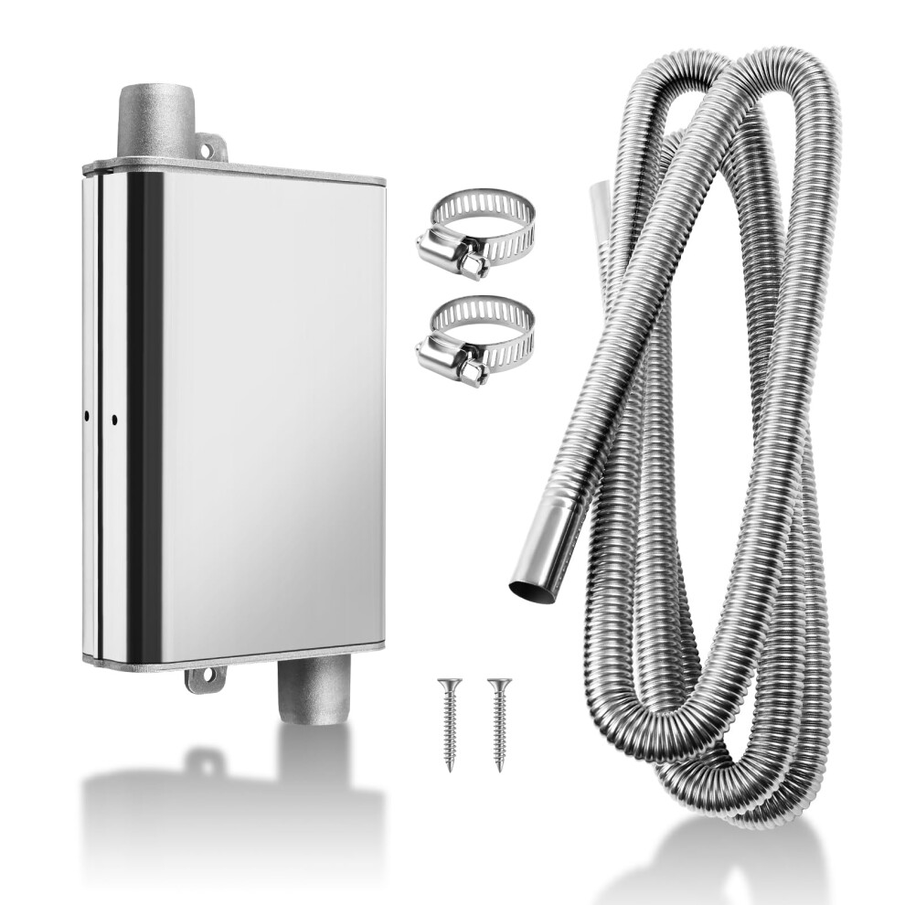 250Cm/98.4' Diesel Heater Exhaust Pipe With Upgraded Muffler And Clamps, 1'/2.5Cm 689788453446