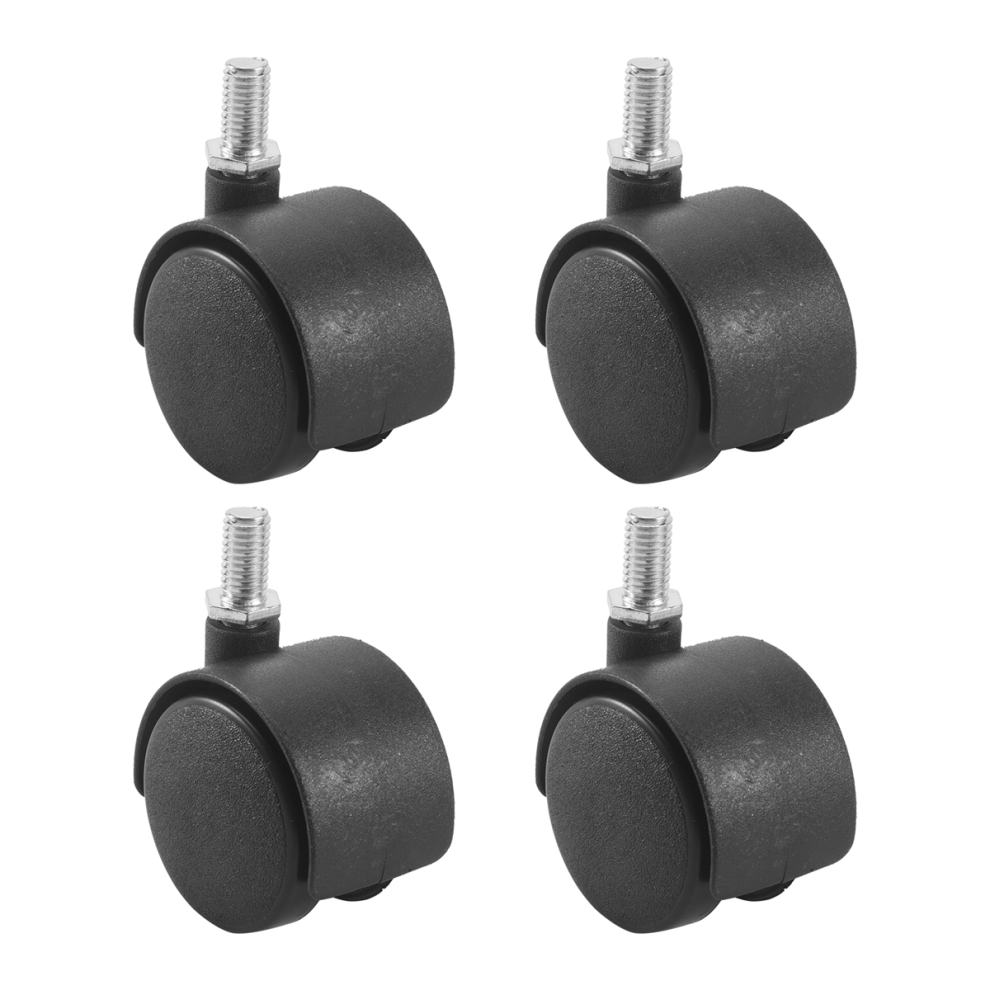 Photos - Other for Repair Plastic Swivel Caster 8mm Screw Stem 1.5-inch Dia Wheel 4 Pcs Black