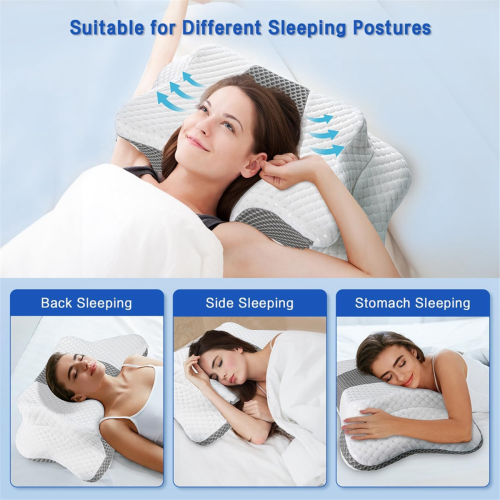 Pain Relief Cervical Pillow,Contour Bed Back Sleeper 1