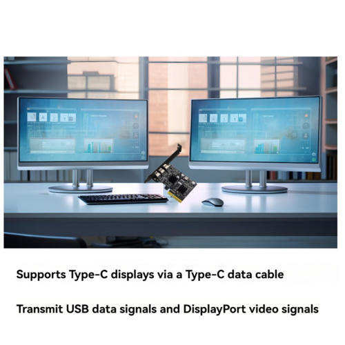 PCI-E X4 till Type-C-videoexpansionskort stöder DP-videoskrivbord 1