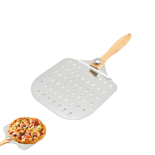 Pá de pizza perfurada de alumínio de 30 cm (12 polegadas)