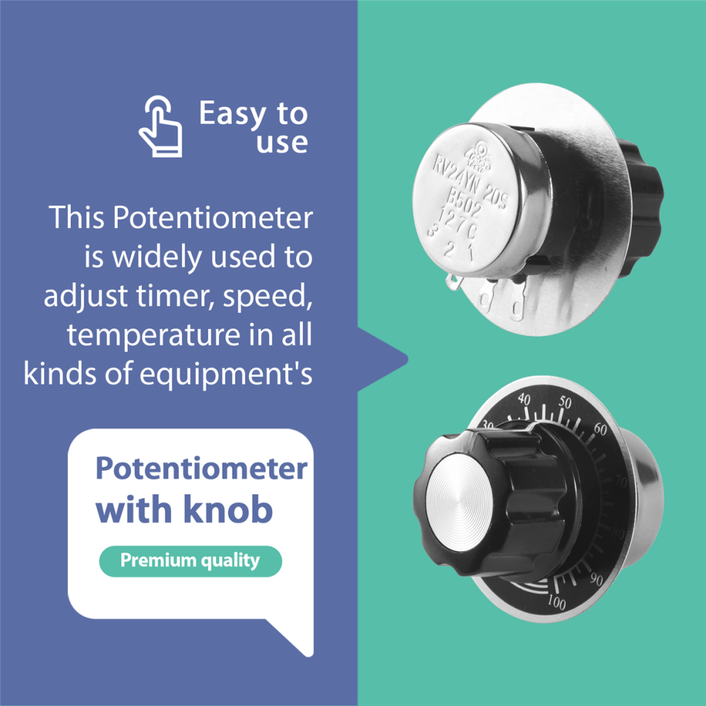 Lot De 2 Potentiomètres Trimmer 5k Ohm - Résistance Variable Rotative Pour Montage électronique