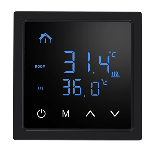Slimme thermostaat 16A vloerverwarming temperatuurregelaar zwart