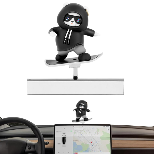 Slidable Skateboard Bear Control Screen Decoration for Model Y 2