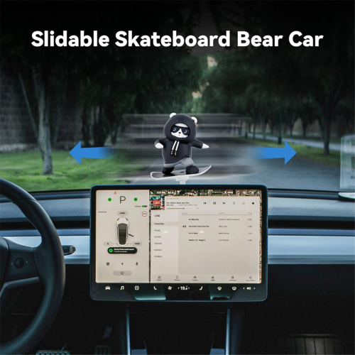 Slidable Skateboard Bear Control Screen Decoration for Model Y 1