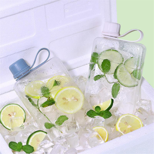 Square Water Bottle 500ml Portable Flat Drink Cups A 1