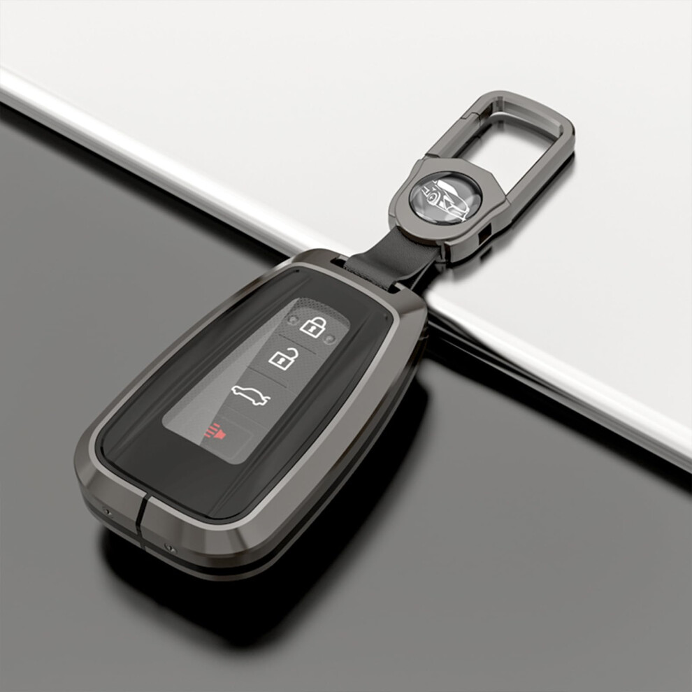 Toyota Key Fob Cover, Tzinc Alloy Case For 2018 Rav4 Camry Chr Avalon Gt86, Highlander Corolla Prius Remote (Black) Black 689788455389