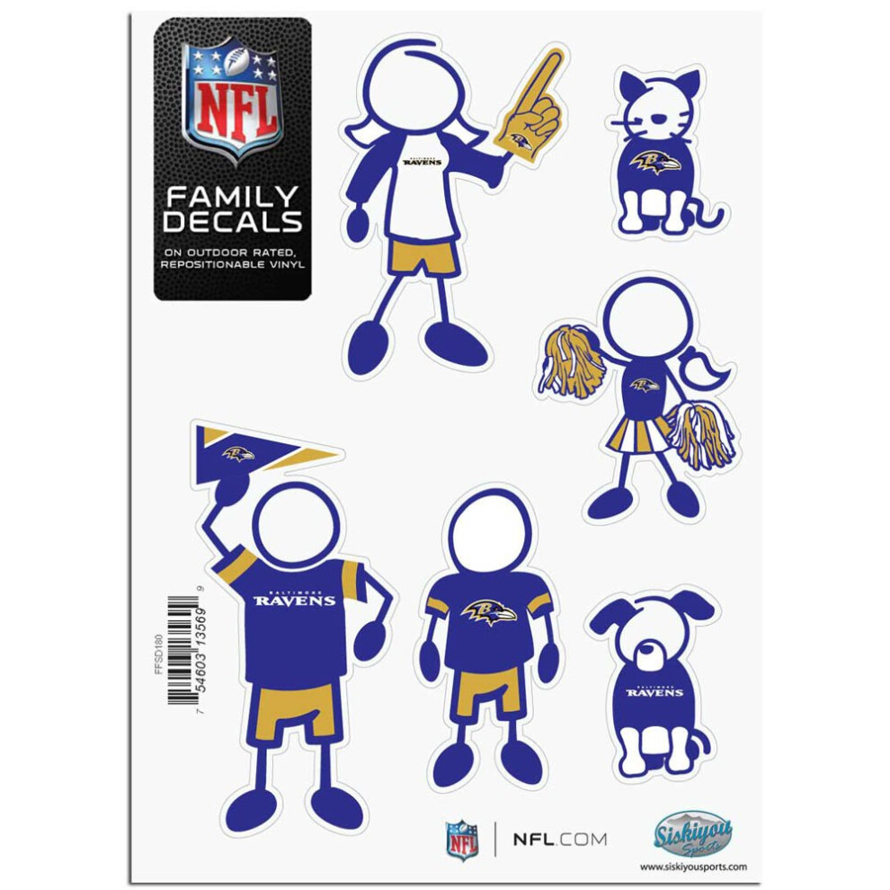 Nfl Siskiyou Sports Fan Shop Baltimore Ravens Family Decal Set Small O 754603135699