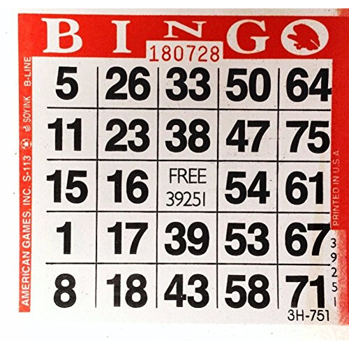 1 σε Κόκκινο Χαρτί Bingo - 500 κάρτες ανά πακέτο