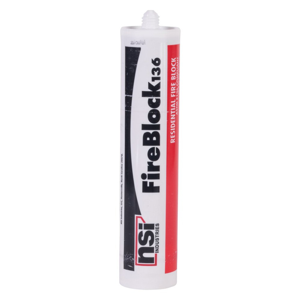 Nsi Fs-136 Fireblock136 Residential Rated Non-Combustible Fire Block, 10.3 Oz Caulk Tube, For Residential Applications, Red 662381055668