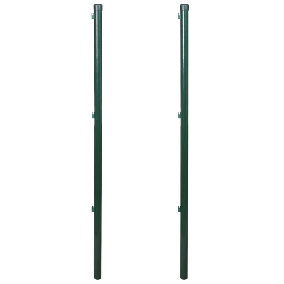 Vidaxl 2X Fence Post 115Cm Iron Garden Fencing Stakes Rail Support Holder