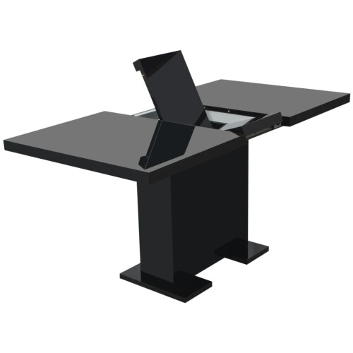 VidaXL vidaXL Extendable Dining Dinner Kitchen Cafe Table Desk Seater High Gloss Black 2