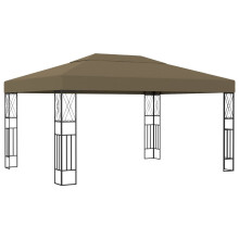 vidaXL Gazebo 3x4 m Taupe Fabric Garden Canopy Shelter Party Wedding Tent