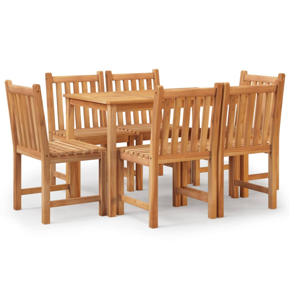New Vidaxl Solid Wood Teak Garden Dining Set 7 Piece Patio Dining Table And Chair