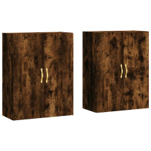 vidaXL Wall Mounted Cabinets Bathroom Cupboard Side Cabinet 2 pcs Smoked Oak