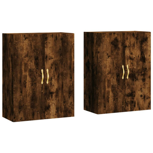 VidaXL vidaXL Wall Mounted Cabinets Bathroom Cupboard Side Cabinet 2 pcs Smoked Oak