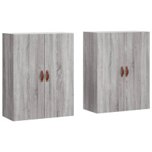 vidaXL Wall Mounted Cabinets Bathroom Cabinet Wall Cupboard 2 pcs Grey Sonoma