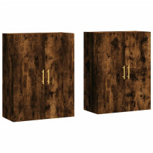 vidaXL Wall Mounted Cabinets Bathroom Cupboard Side Cabinet 2 pcs Smoked Oak