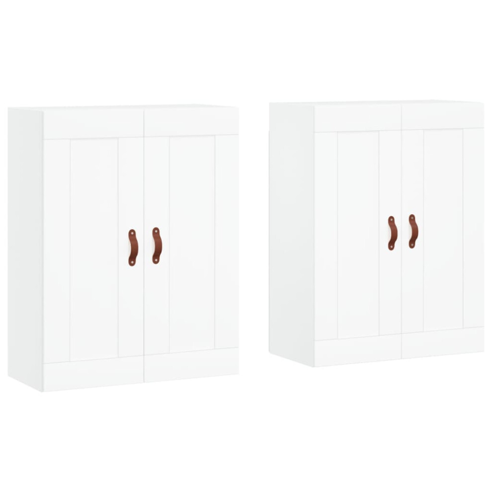 Vidaxl Wall Mounted Cabinets Wall Storage Cabinet 2 Pcs White Engineered Wood