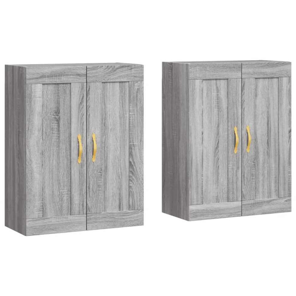 Vidaxl Wall Mounted Cabinets Storage Cabinet 2 Pcs Grey Sonoma Engineered Wood