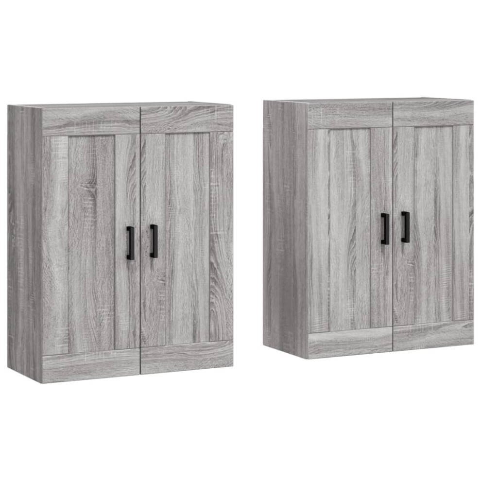Vidaxl Wall Mounted Cabinets Side Cabinet 2 Pcs Grey Sonoma Engineered Wood