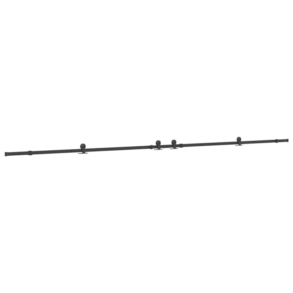 vidaXL Sliding Door Hardware Kit 427 cm Steel Black sliding door hardware