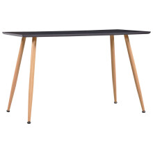 vidaXL Dining Table Grey and Oak 120cm MDF Kitchen Dinner Room Desk Stand