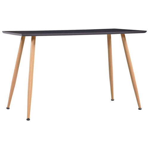 VidaXL vidaXL Dining Table Grey and Oak 120cm MDF Kitchen Dinner Room Desk Stand
